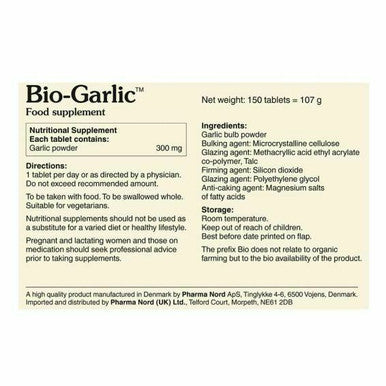 Bio Garlic tablets  pharmanord maintain a healthy cardiovascular  150 tablets