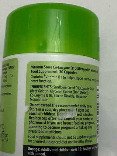 Co Enzyme Q10 50mg  30 capsules Q10 Coenzyme Antioxidant Heart