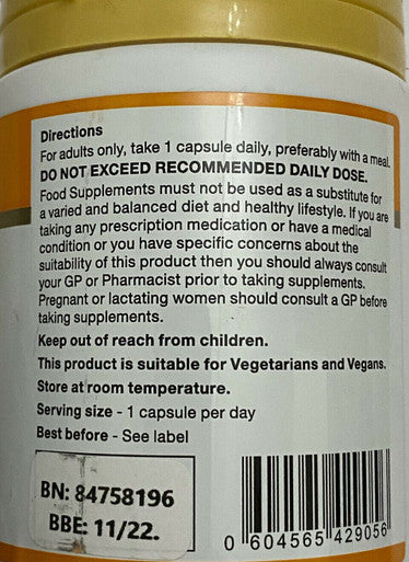 Vitamin C with Zinc High Strength 120  Vegan Capsules