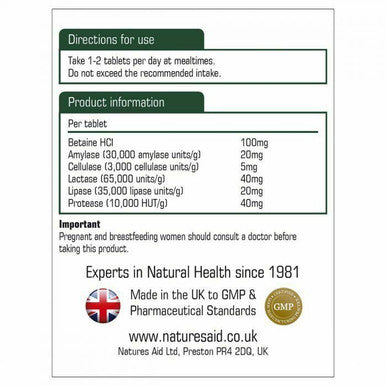 Digestive Enzyme Complex contains Amylase, Protease, Lipase, Lactase Cellulase