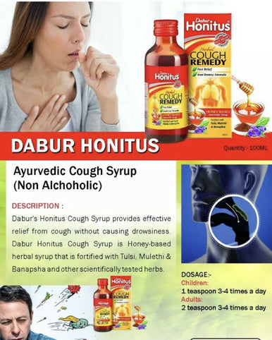 Honitus - Herbal Cough Remedy Fast Relief Ayurvedic Syrup 200ml