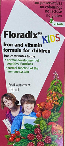 Floradix Kids Iron and vitamin Formula for children 250ml vegan
