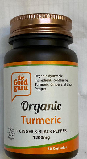 Organic Turmeric +Organic Ginger & Black Pepper Helps cope Stress 30 capsules
