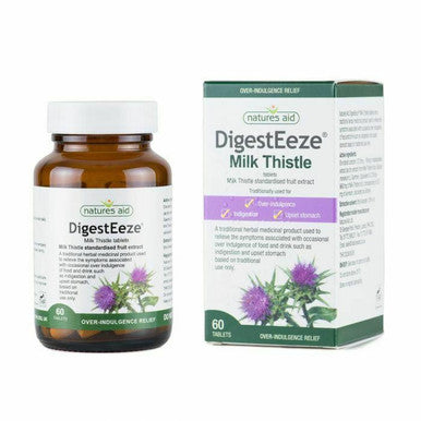 Digesteeze Milk Thistle 60 tabs indigestion, upset stomach  Natures Aid