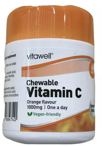 Chewable Vitamin  C 1000mg For immunity Orange Flavour Vegan Friendly