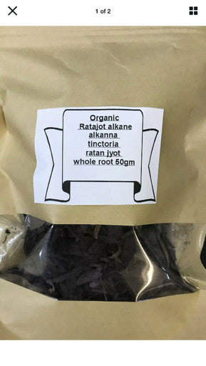 Organic ratan jot alkanet alkanna tinctoria ratan jyot -whole root 50g