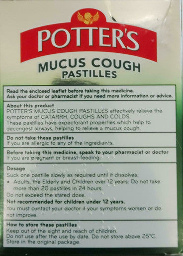 Potters Mucus Cough Pastilles (20 pastilles)