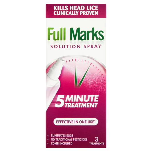 Full Marks Solution Spray – Head Lice Treatment (5 Minute Treatment)