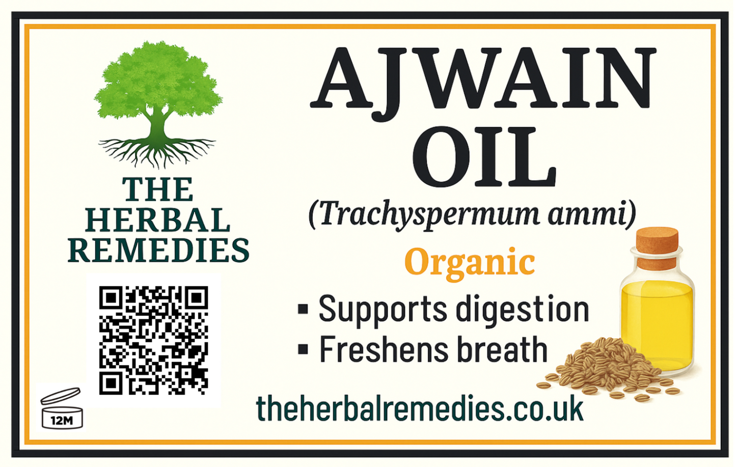 Ajwain Oil 50ml good and effective remedy for the common cold and cough.