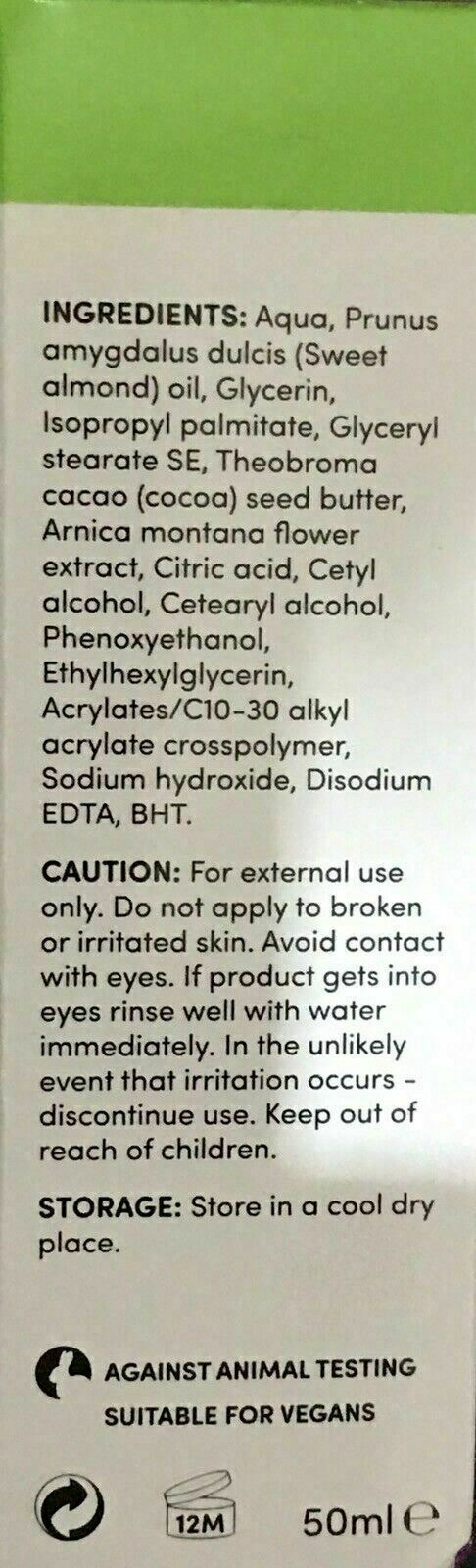 Arnica Cream with organic arnica mantana extract soothes hydrates 50ml