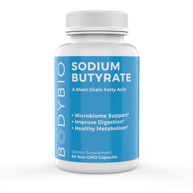 BodyBio Sodium Butyrate Postbiotic Supplement  Vegetarian-Friendly  60 Capsules fatty acid chain