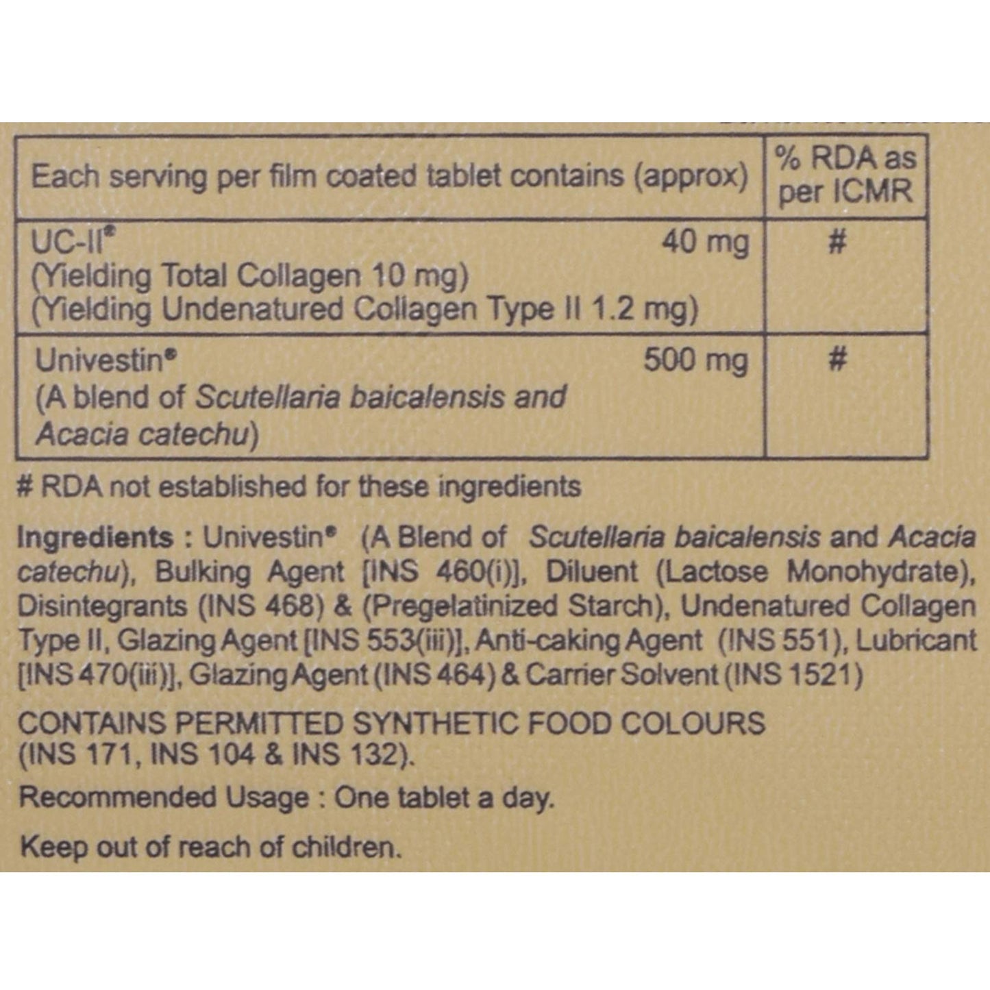 Macvestin Neo Tablets 10s | UC-II Collagen + Univestin | Joint Support Formula