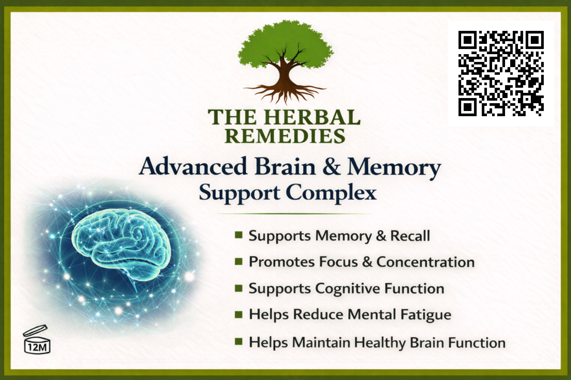 Advanced Memory Complex Advanced Brain & Memory Support Complex - Premium Herbal Cognitive Ble ...