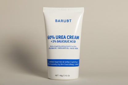 Barubt 60% Urea Cream packaging with blue text on a white background