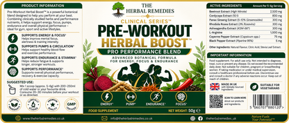 Pre-Workout Herbal Boost - Pro Performance Blend 50g
