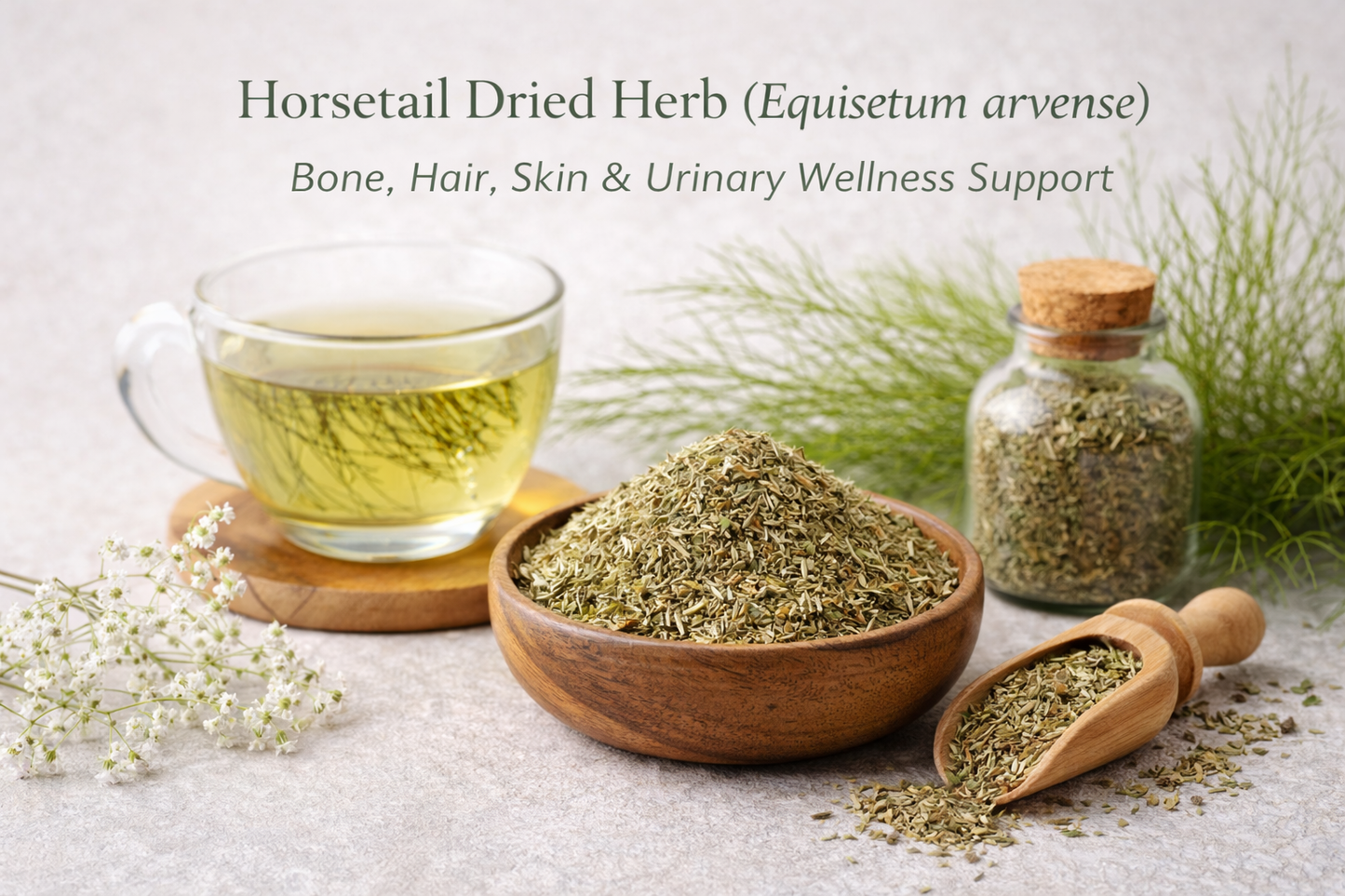 Horsetail Dried Herb (Equisetum arvense) – Bone, Hair, Skin & Urinary Wellness Support 🌿