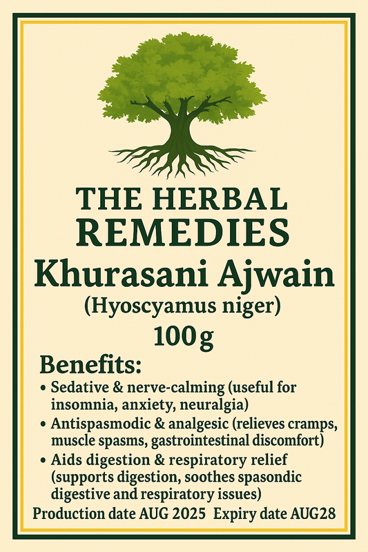 Khurasani Ajwain (scientific name: Hyoscyamus niger), also known as Henbane 100g