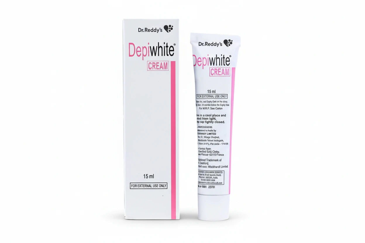 Dr. Reddy's Depiwhite Cream packaging on a white background