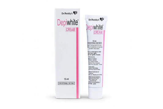 Dr. Reddy's Depiwhite Cream packaging on a white background