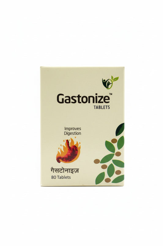 Box of Gastonize tablets on a wooden surface