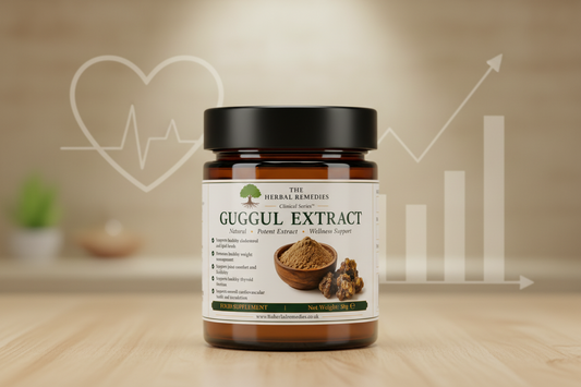 Premium Guggul (Commiphora mukul) Extract traditionally used to support joint health, healthy cholesterol metabolism, cardiovascular wellness and metabolic function.