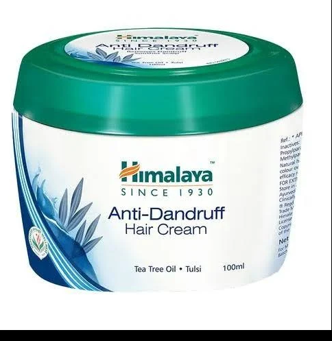 Himalaya Anti-Dandruff Hair Cream jar with green lid on a white background