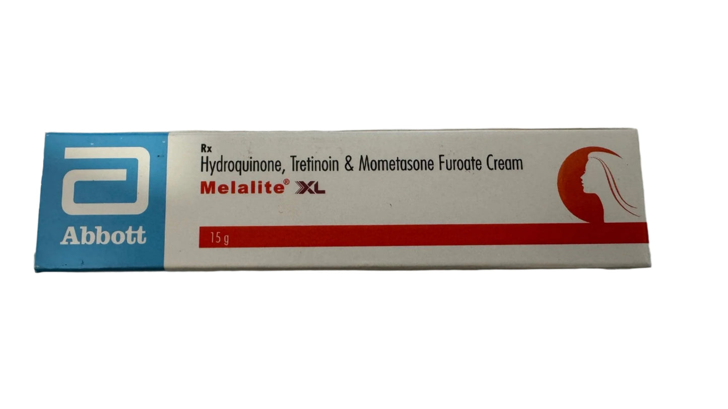 Hydroquinone tretinoin & mometasone furoate cream melalite xl 15g for melasma, hyperpigmentation