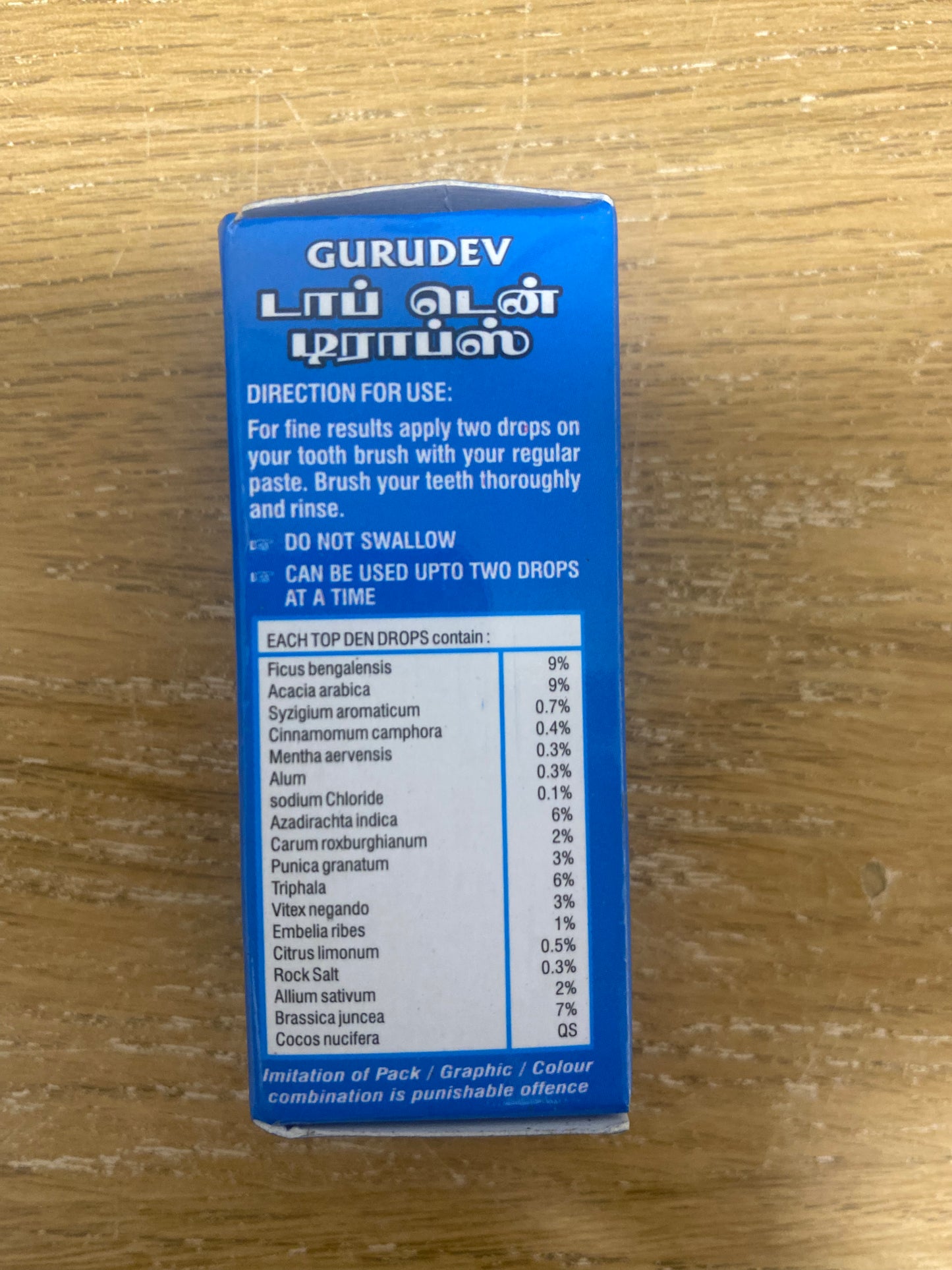 Teeth Cleaning Herbal Oil 10ml Top Den Drops,  strengthen and whiten teeth, freshen breath, support gum health, reduce cavities, plaque, sensitivity, gingivitis, inflammation, and bleeding .