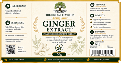 Ginger Extract (Zingiber officinale) - digestive support