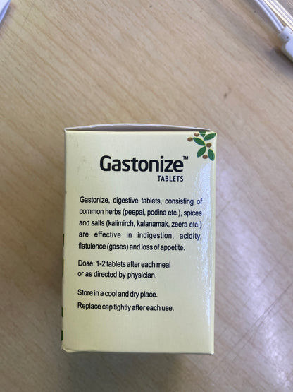 Gastonize Tablets – Herbal Digestive Support | For Indigestion, Gas & Acidity (80 Tablets)