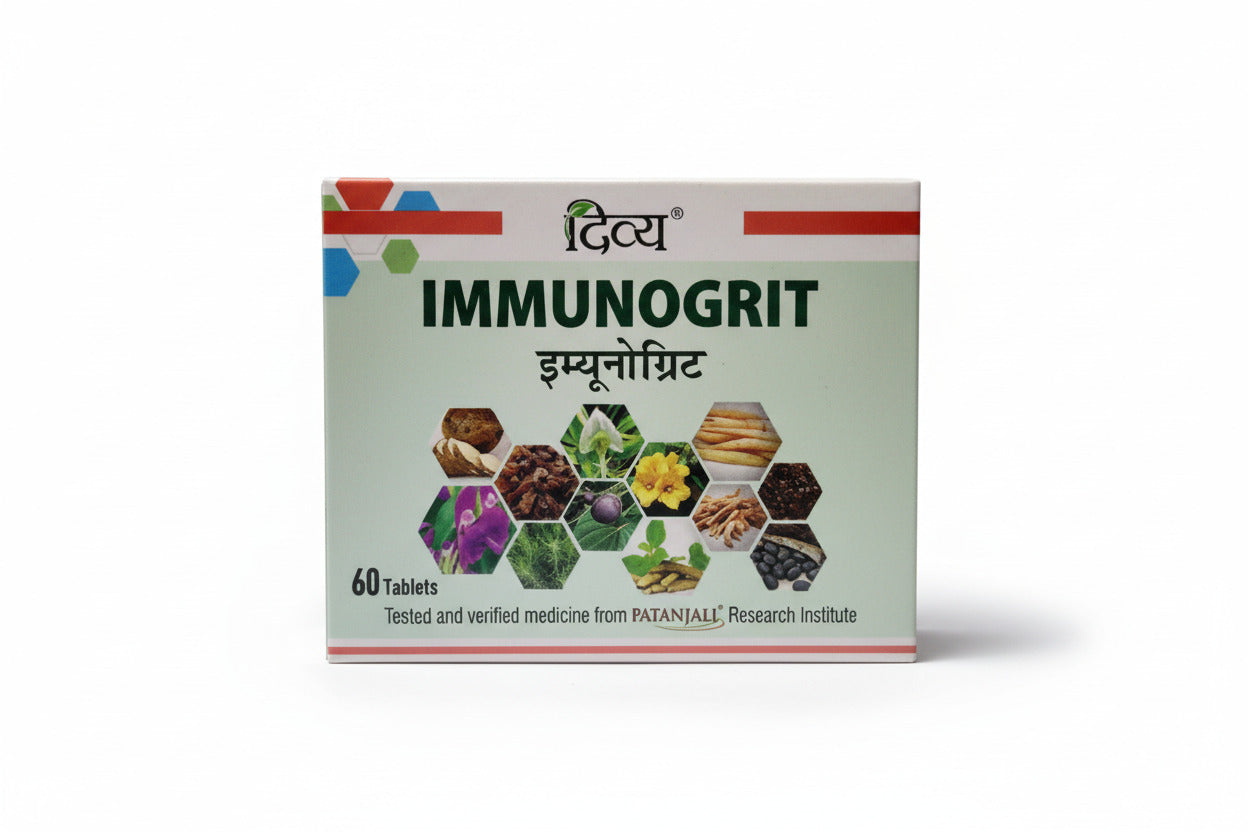 Box of Immunogrit with natural product images on a white background