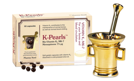 K-Pearls contains 75mcg of vitamin K2 MK7 for blood circulation 60 capsules