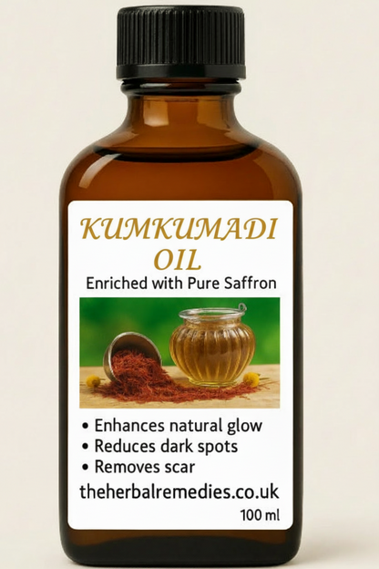 Kumkumadi Oil Gold  – Ayurvedic Glow & Skin Rejuvenation glass dropper bottle