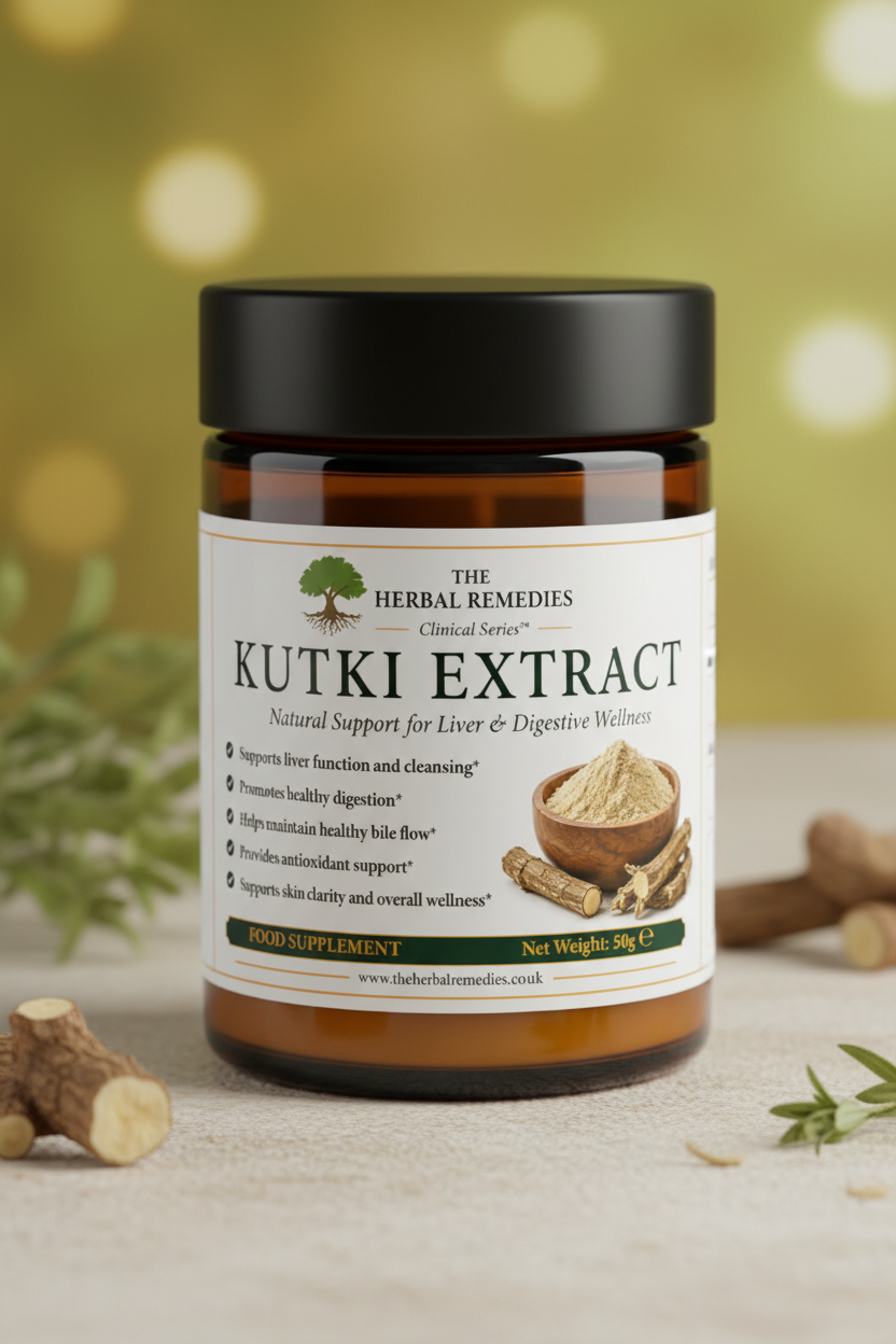 Premium Kutki (Picrorhiza kurroa) Extract traditionally used to support healthy liver function, digestive wellness, natural detoxification and antioxidant protection.