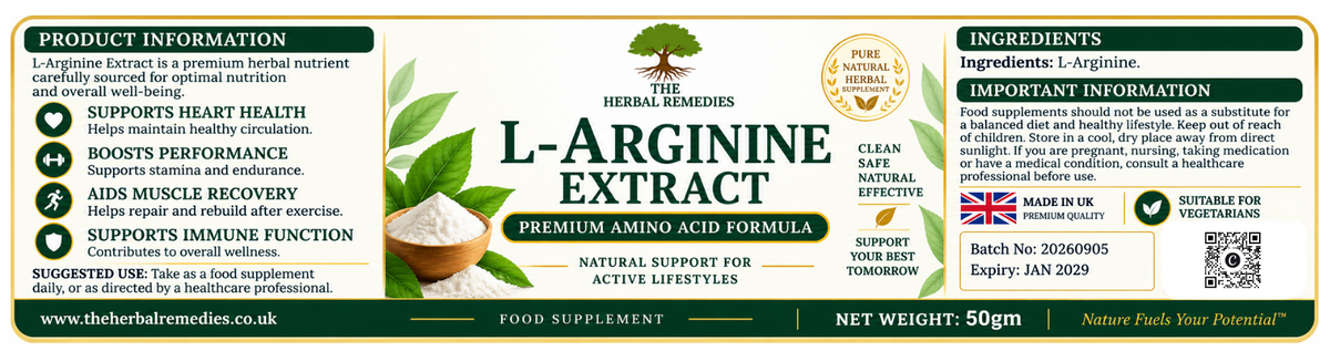 L-Arginine pure Extract Powder 50g, Sexual health and fertility support formula