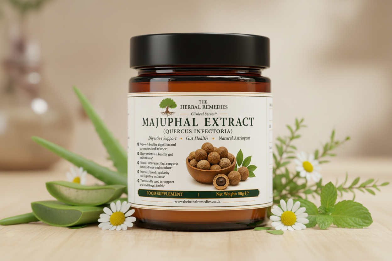 Premium Majuphal (Quercus infectoria) Extract traditionally used to support oral health, digestive wellness, healthy skin and antioxidant protection.