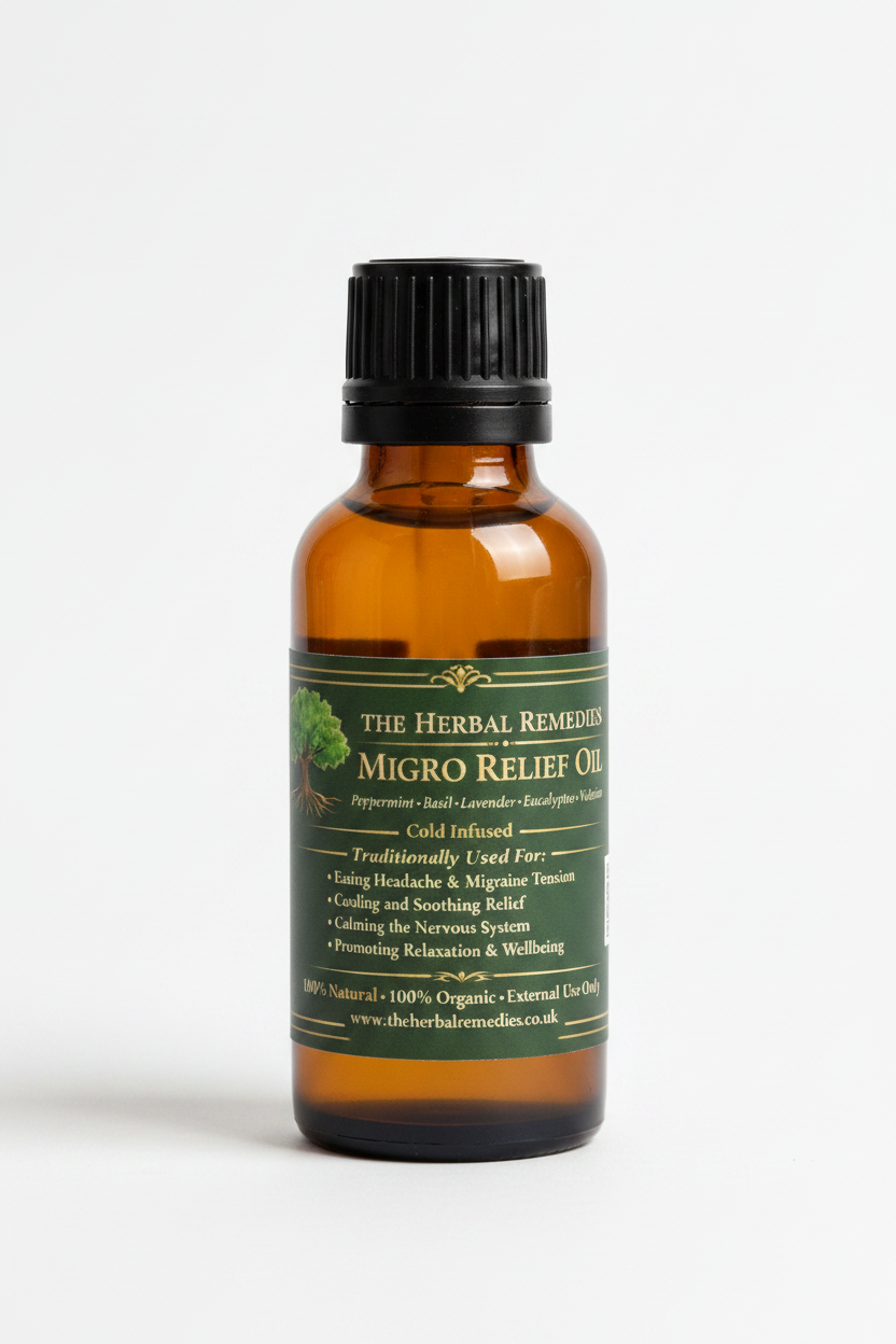 Migro Relief Essential Oil Blend – Cooling Aromatherapy Oil – Peppermint Lavender Basil Eucalyptus