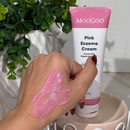 MooGoo Pink Eczema Cream with Vitamin B12 provides intensive moisturisation for dry, sensitive and eczema-prone skin while supporting skin comfort and hydration.