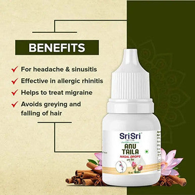 Anu Taila  Nasal Drop, 10ml For headache & sinusitis Facial paralysis Allergic rhinitis Migraine