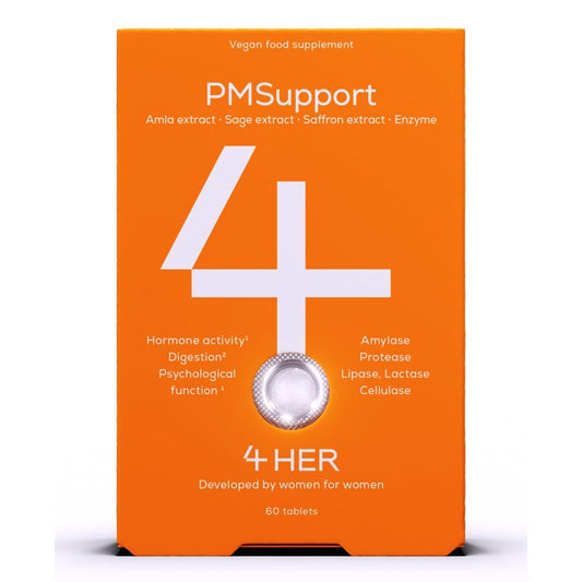 PMSupport, the 60‑tablet vegan supplement designed to support your menstrual cycle and reduce PMS symptoms