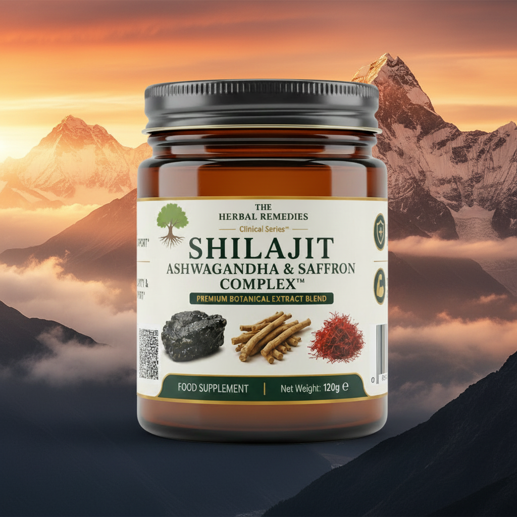 Shilajit, Ashwagandha, and Saffron to support physical strength, mental clarity, and emotional well-being.