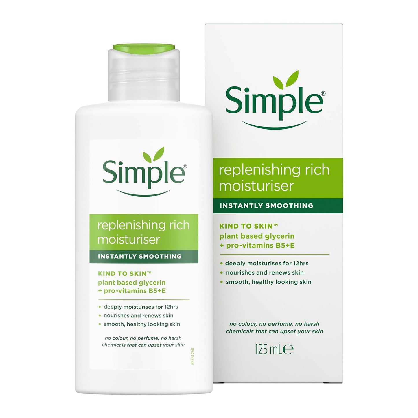 Simple Replenishing Rich Moisturiser instant smoothing 125ml 

