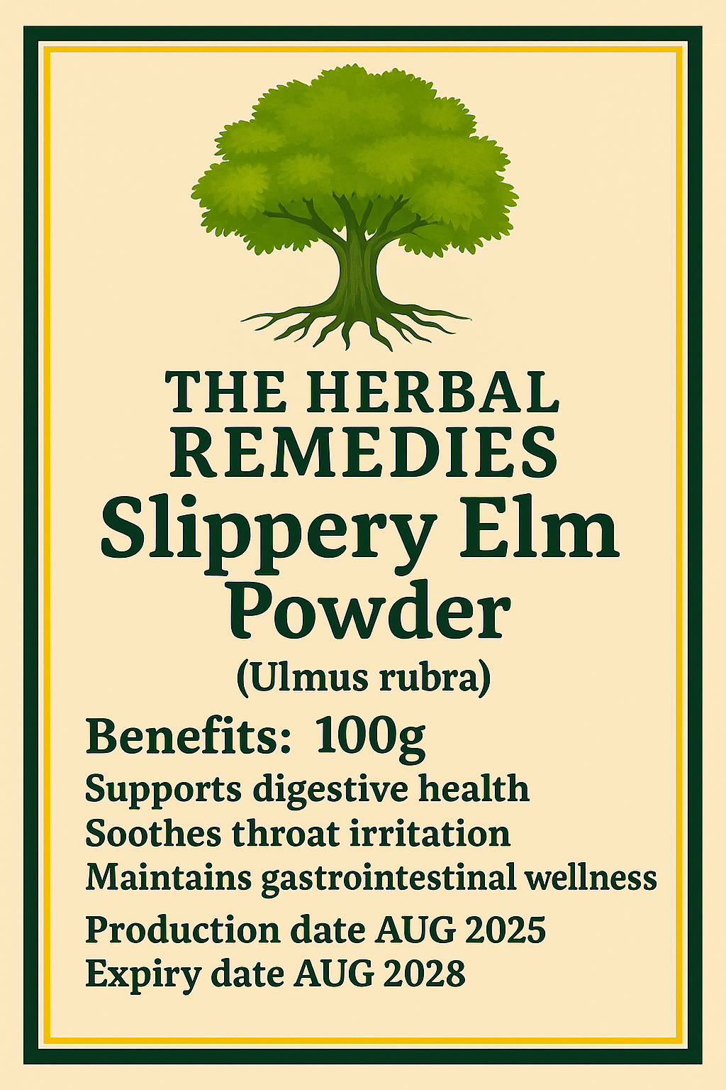 Slippery Elm- Powder delicate digestion  helps to relax & wind down 100g