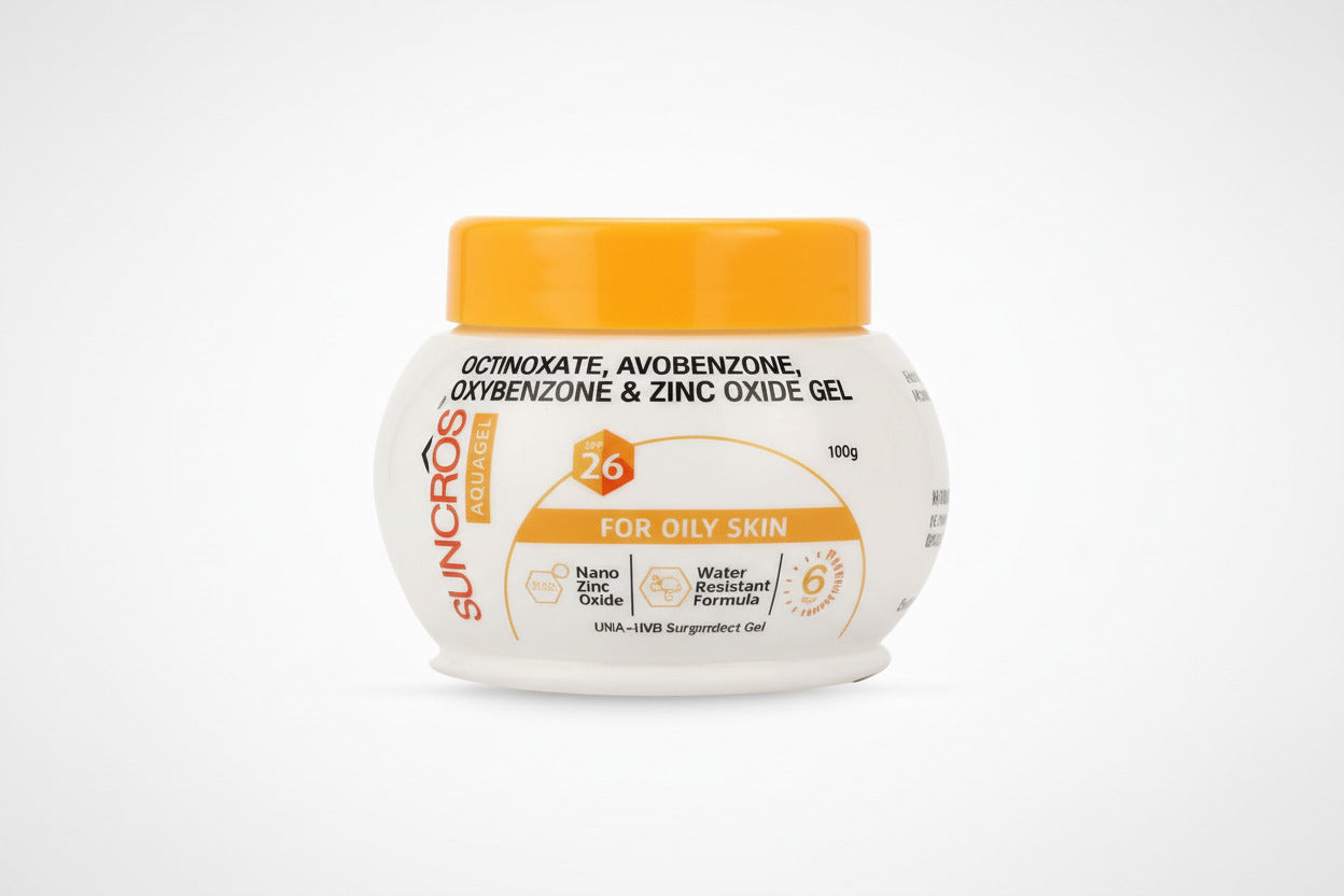Suncros SPF 26 Aqua Sunscreen with Zinc Oxide | Water Resistant Gel