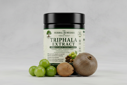 Triphala Extract – (Amalaki • Haritaki • Bibhitaki) detoxification and digestive health.