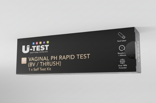 U-Test rapid PH test kit packaging on a gray background