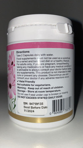 Menopause Complex 450mg X 60 Capsules  hot flashes, sleeplessness, low libido and anxiety.