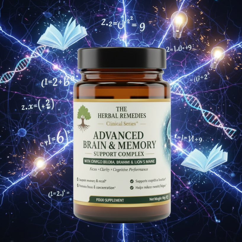 Advanced Brain & Memory Support Complex - Premium Herbal Cognitive Blend | Ginkgo, Brahmi, Gotu Kola Ginseng & Lion’s Mane