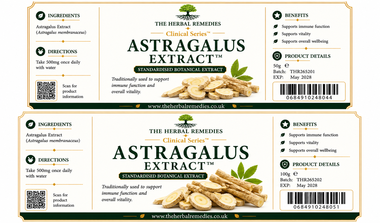 Astragalus Extract (Astragalus membranaceus) 10:1- Natural Immunity & Vitality Support