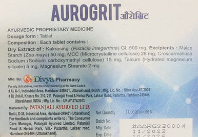 Aurogrit 60 tablets kakrasingi extract, Cough and Cold, Asthma